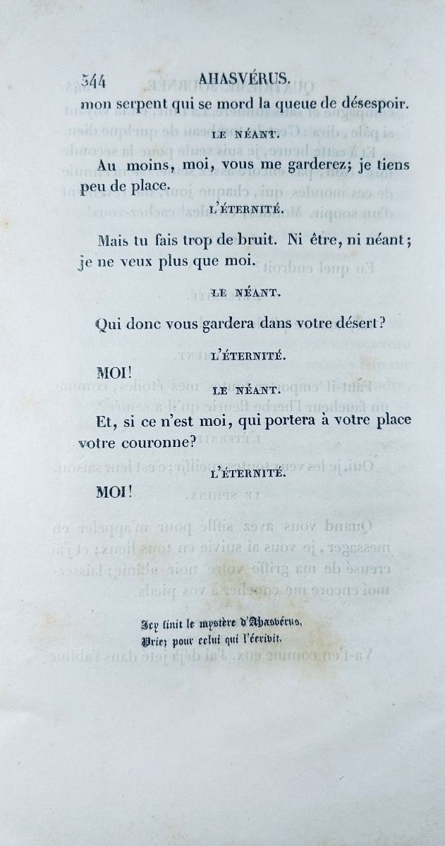QUINET (Edgar) - Ahasvérius. Revue des Deux Mondes, Guyot et Baillière, 1834, reliure d'époque.-photo-4
