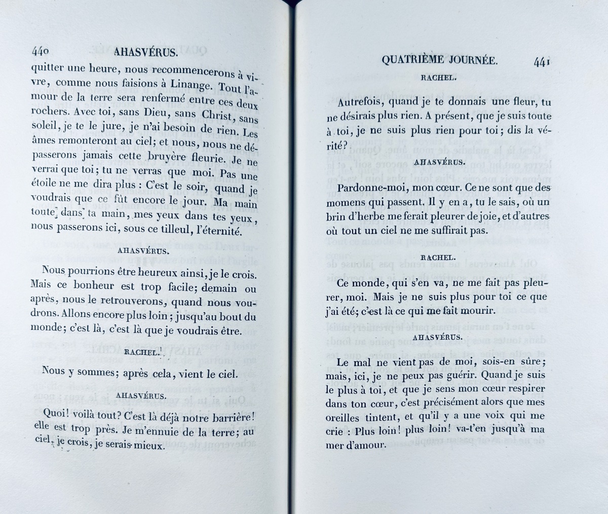 QUINET (Edgar) - Ahasvérius. Revue des Deux Mondes, Guyot et Baillière, 1834, reliure d'époque.-photo-4