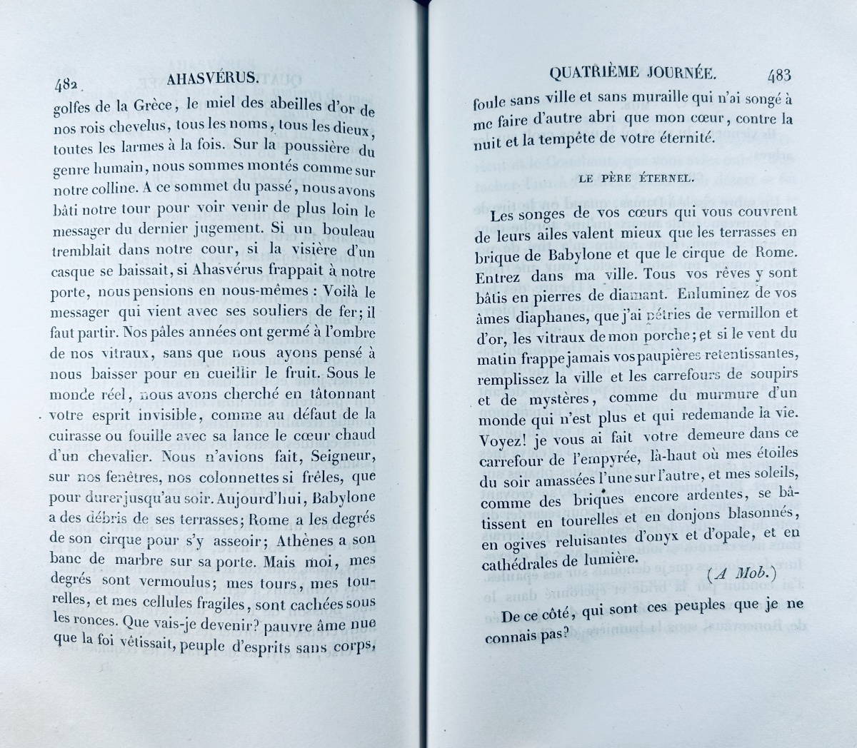 QUINET (Edgar) - Ahasvérius. Revue des Deux Mondes, Guyot et Baillière, 1834, reliure d'époque.-photo-5
