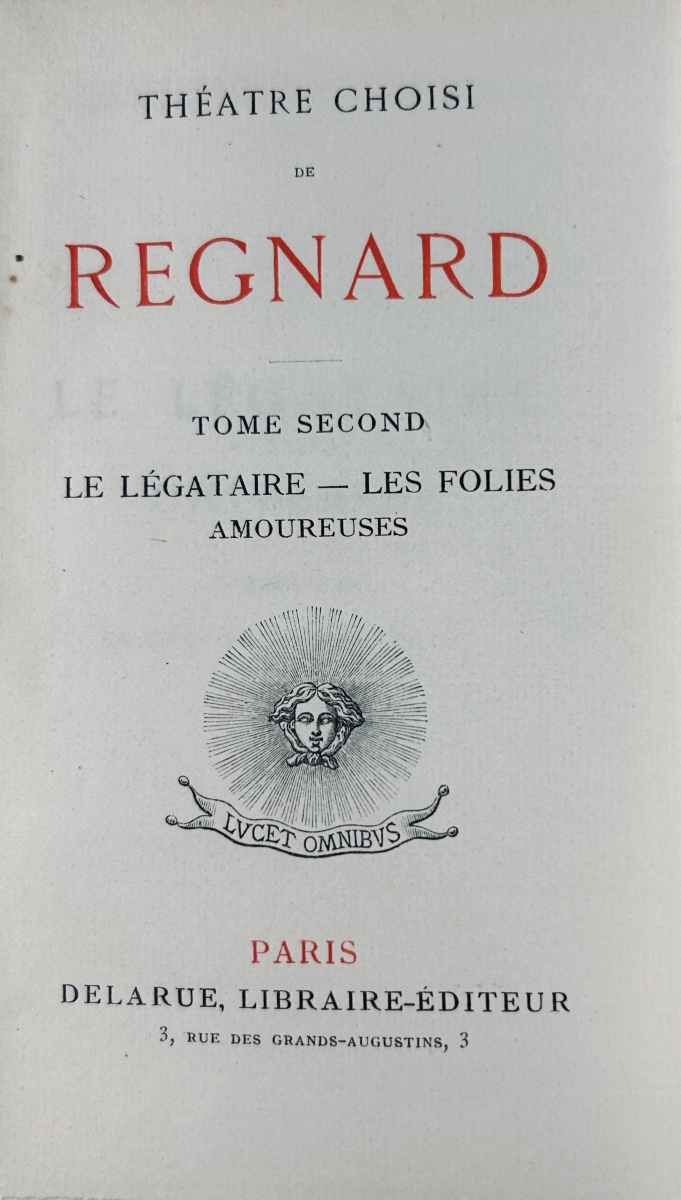 Regnard - Selected Plays. Delarue, Circa 1900, Bibliophile Edition On Large-format Paper, To Be Bound.-photo-3