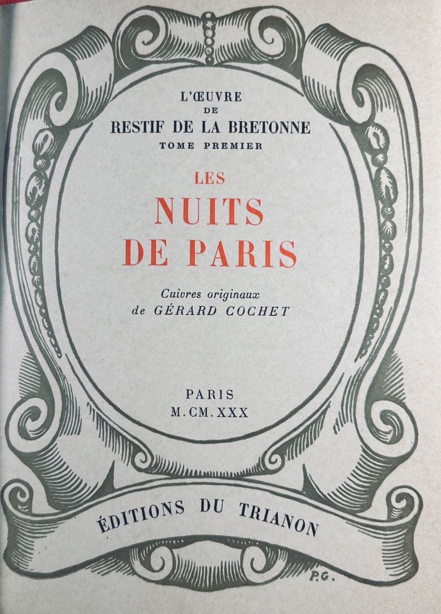 Restif De La Bretonne - Nights In Paris. A Week Of Nightlife. Twenty Nights In Paris. 1930.-photo-2