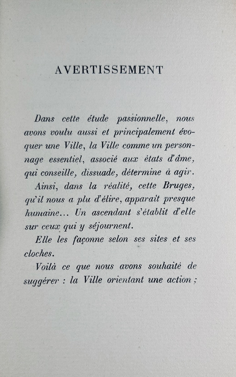Rodenbach (georges) - Bruges-la-morte. Flammarion, 1914,  Definitive Edition, Paper-covered Hardcover-photo-3