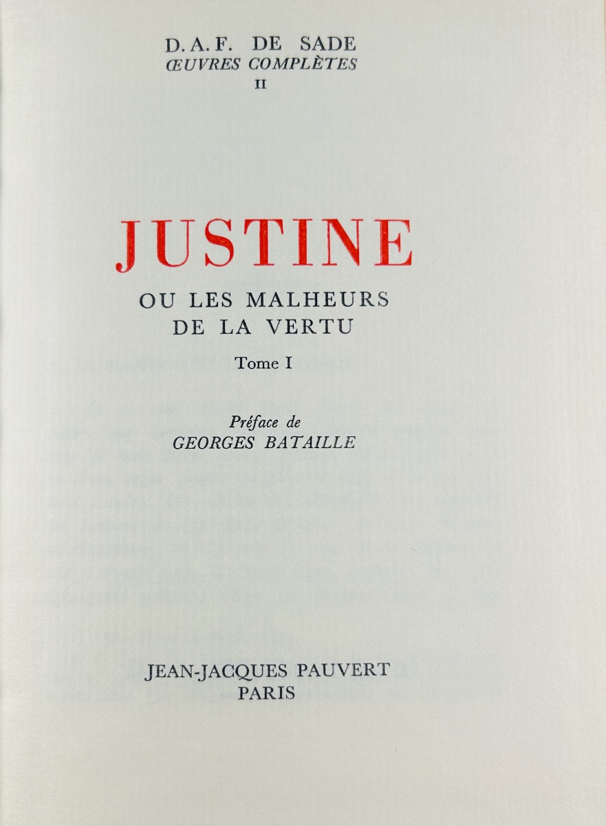 Sade (d.-a.-f.) - Complete Works. Paris: Jean-jacques Pauvert, 1966. Publisher's Bindings.-photo-4