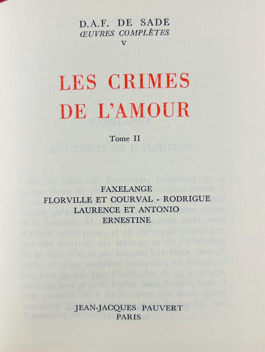 Sade (d.-a.-f.) - Complete Works. Paris: Jean-jacques Pauvert, 1966. Publisher's Bindings.-photo-1
