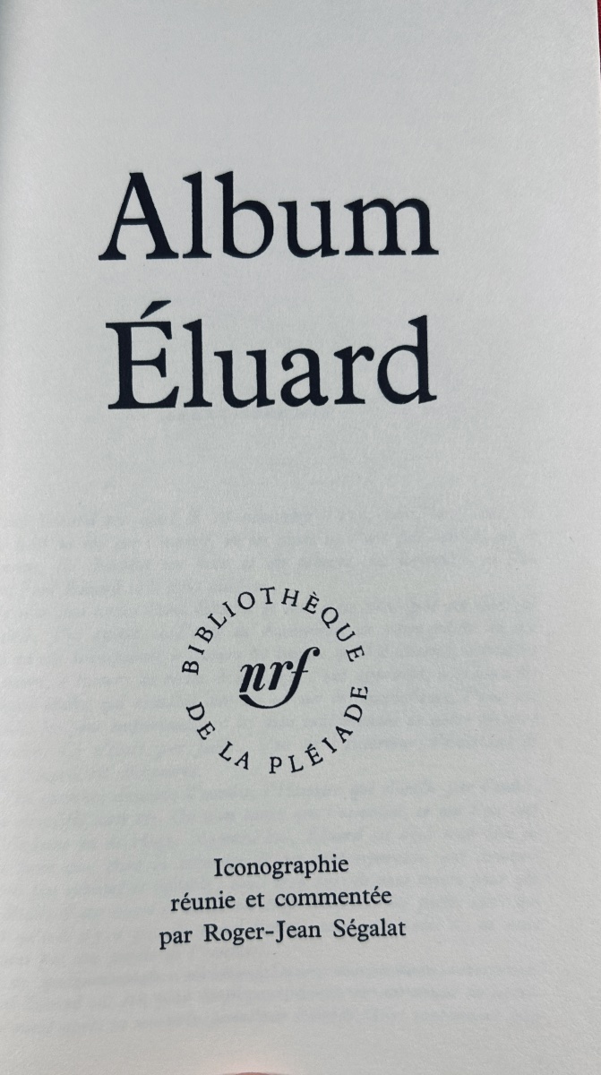 SÉGALAT (Roger-Jean) - Album Éluard. Éditions Gallimard, 1968, reliure d'éditeur avec jaquette.-photo-2