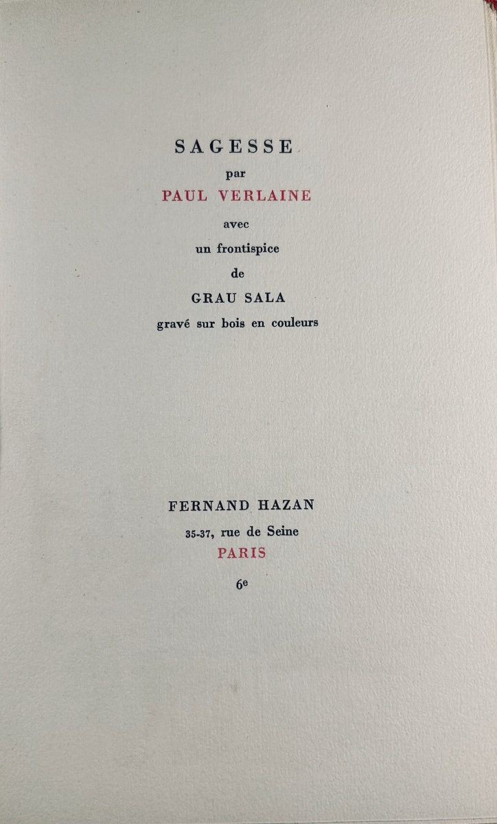 VERLAINE - Oeuvres. Hazan, 1975, illustré de frontispices de Grau Sala, exemplaires numérotés.-photo-7