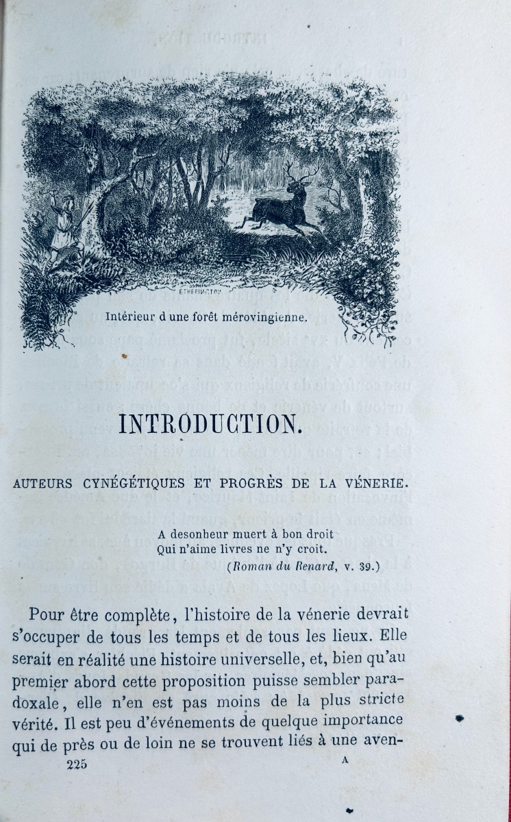 LA VALLÉE (Joseph) - La chasse à courre, en France. Hachette, 1859. Reliure demi-maroquin rouge-photo-1