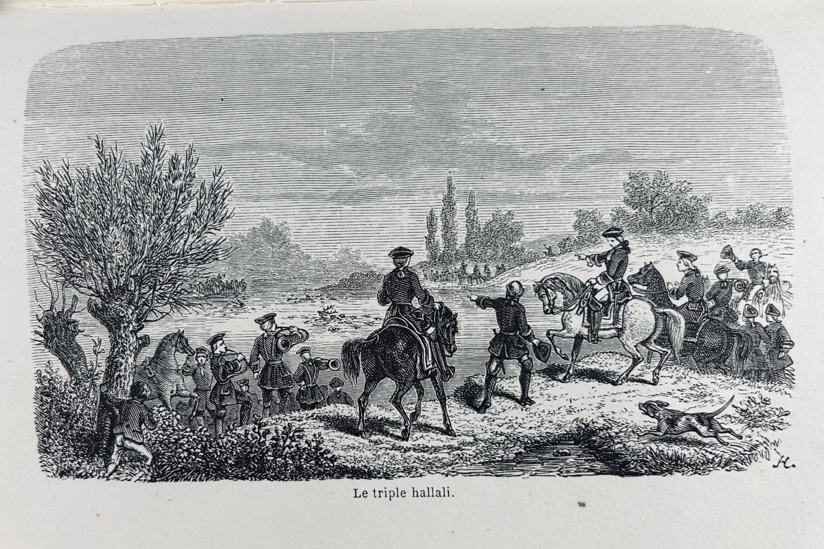 LA VALLÉE (Joseph) - La chasse à courre, en France. Hachette, 1859. Reliure demi-maroquin rouge-photo-6