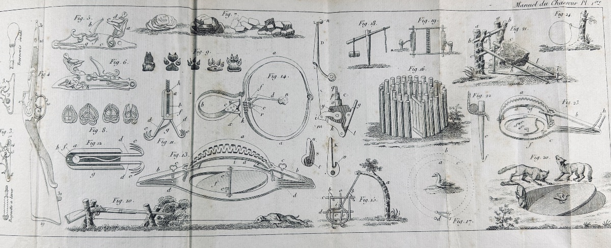 MERSAN - Manuel du chasseur, contenant un traité sur toute espèce de chasses. Roret, 1828.