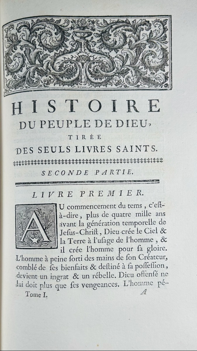 BERRUYER - Histoire du peuple de dieu. Neaulme, & Compagnie, 1755, reliure en maroquin rouge.-photo-5
