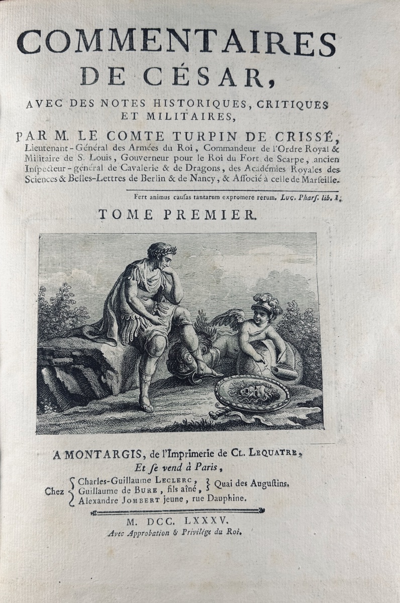 Turpin De Crissé (lancelot) — Commentary By César. Montargis, 1785, 3 Volumes, 40 Engravings.-photo-2