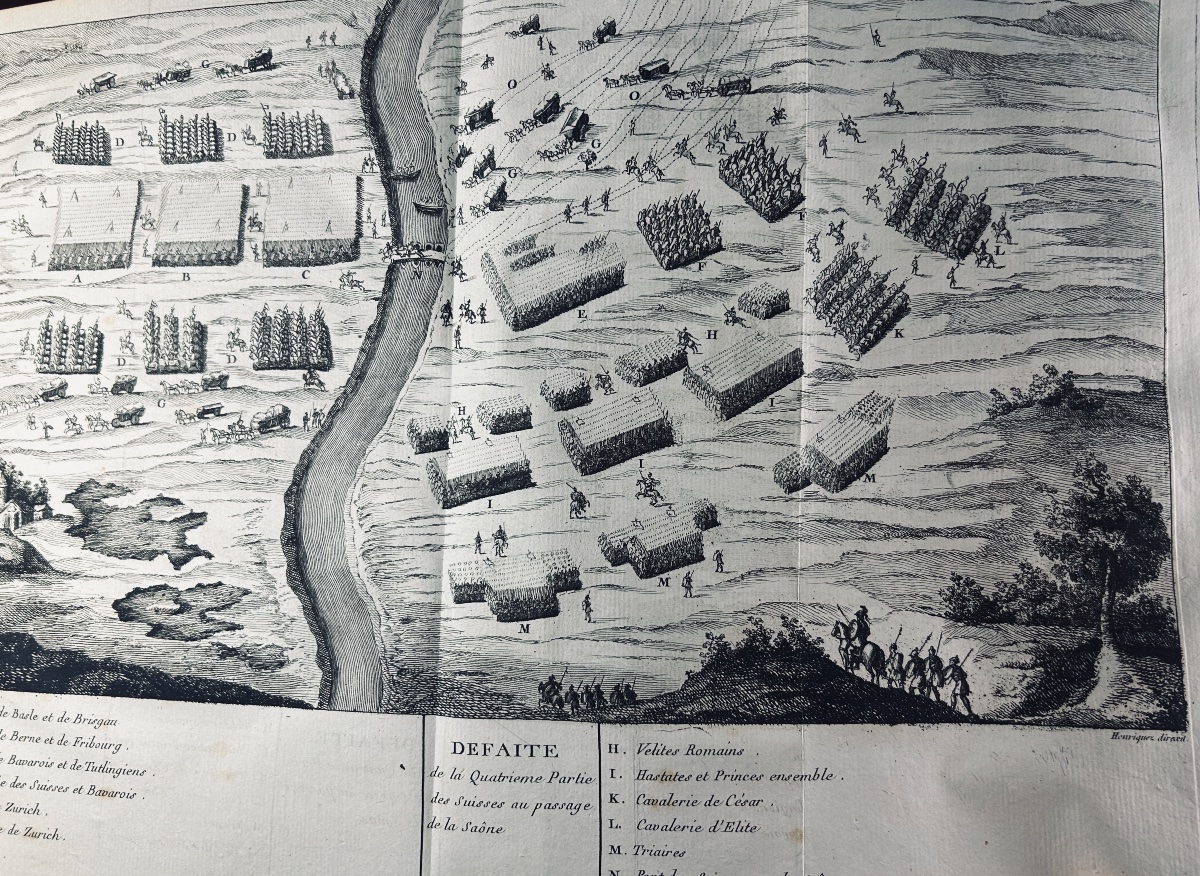 Turpin De Crissé (lancelot) — Commentary By César. Montargis, 1785, 3 Volumes, 40 Engravings.-photo-3