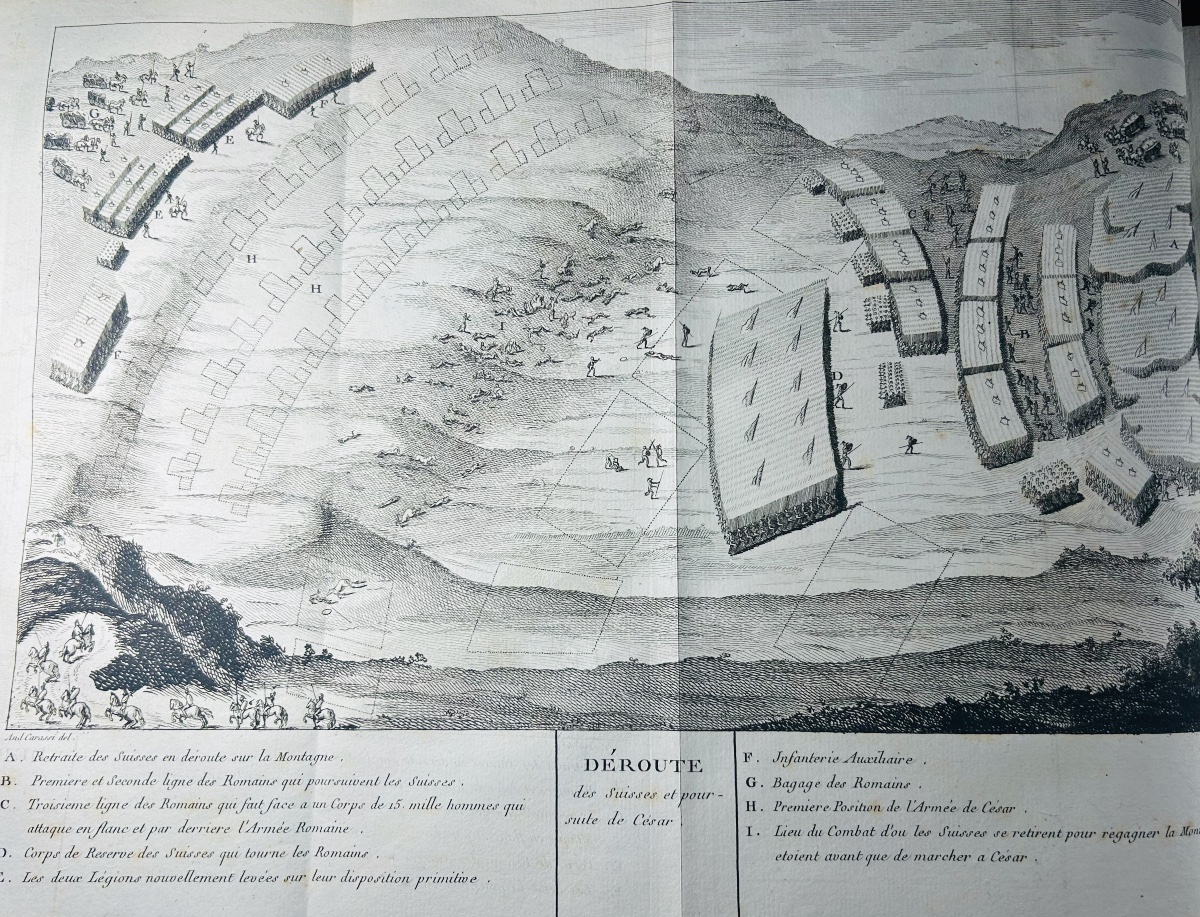 Turpin De Crissé (lancelot) — Commentary By César. Montargis, 1785, 3 Volumes, 40 Engravings.-photo-1