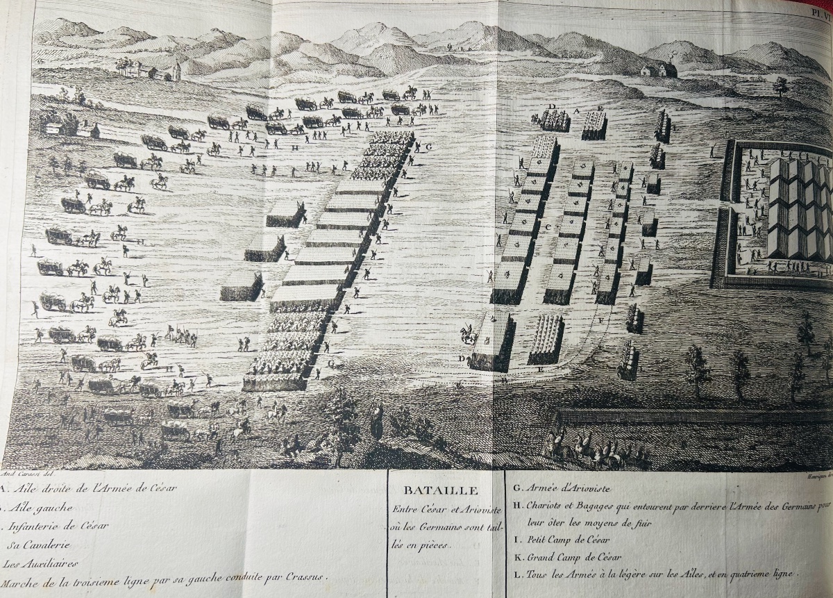 Turpin De Crissé (lancelot) — Commentary By César. Montargis, 1785, 3 Volumes, 40 Engravings.-photo-4