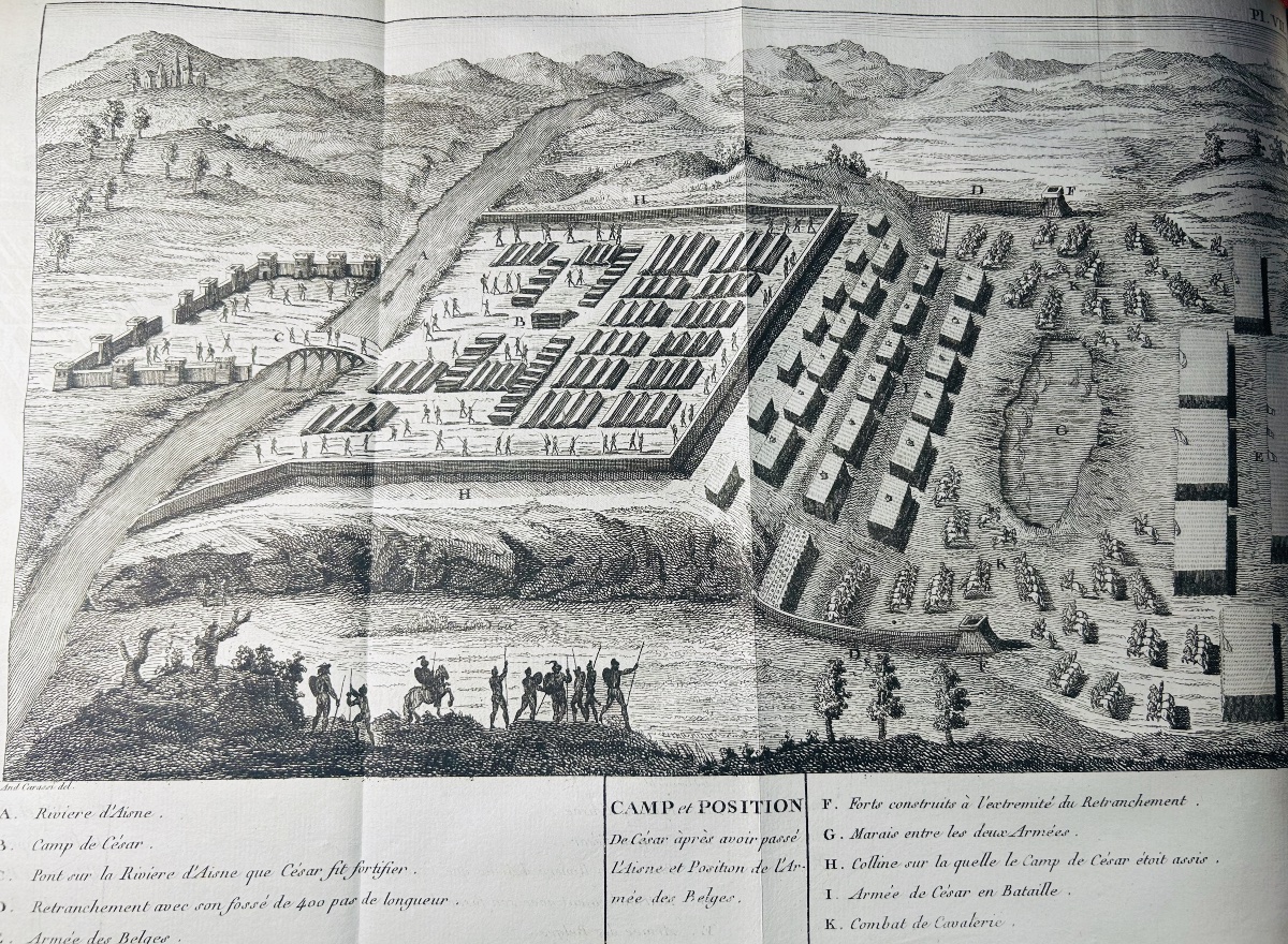 Turpin De Crissé (lancelot) — Commentary By César. Montargis, 1785, 3 Volumes, 40 Engravings.-photo-5