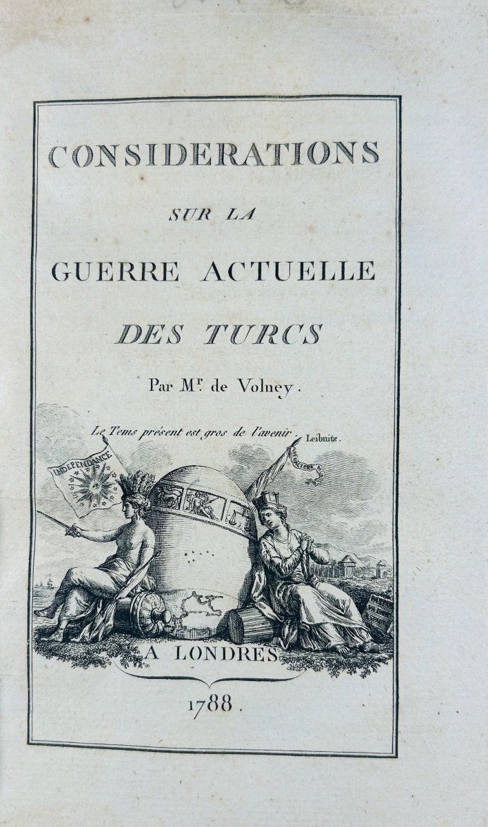 Volney - Reflections On The Current War With The Turks. 1798. With A Text By Berthier.