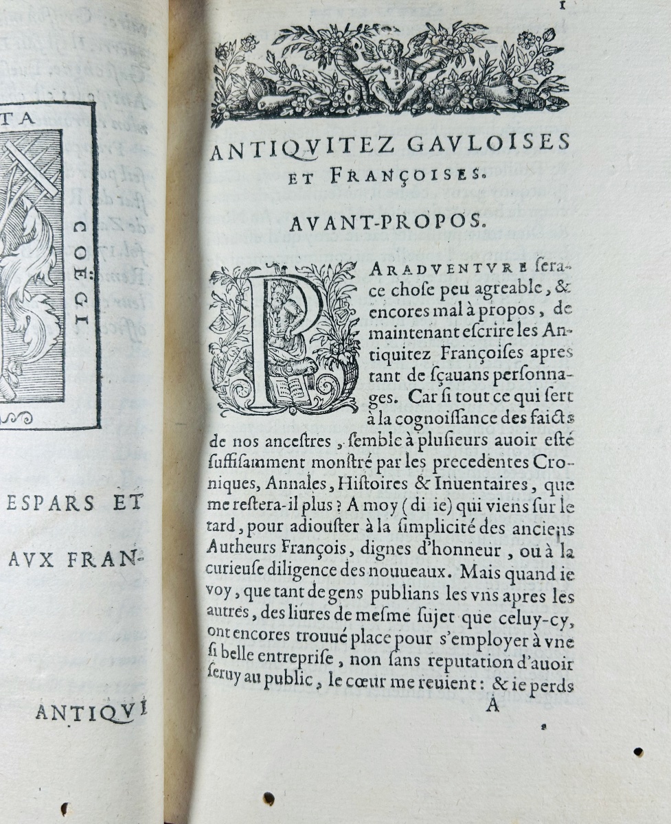 FAUCHET - Les antiquités gauloises et françoises. Chez Jérémie Perier, 1599. Reliure ancienne.-photo-1