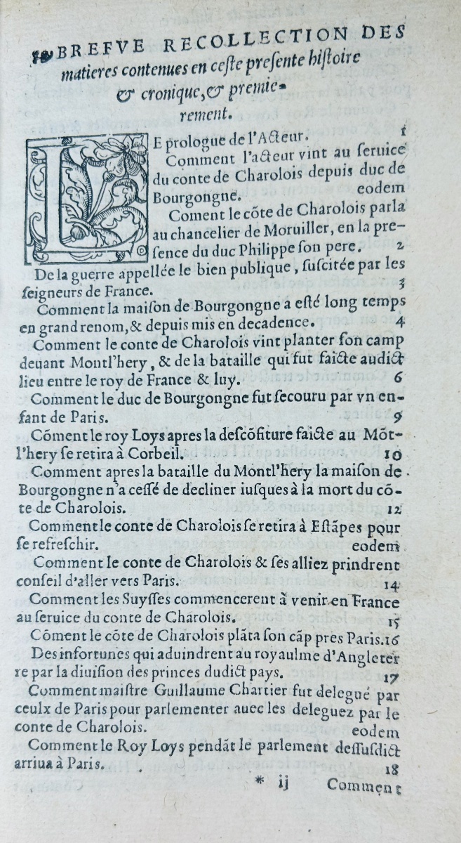 Comines  - Chronicle And History, Written And Compiled By The Late Sir Philippe De Commines. 1549.-photo-4