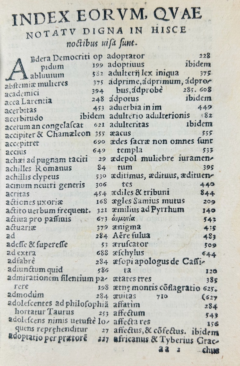 GELLE (Aulu) - Auli Gellii luctulentissimi scriptoris noctes atticae. Chez Gymnich, 1541.-photo-2