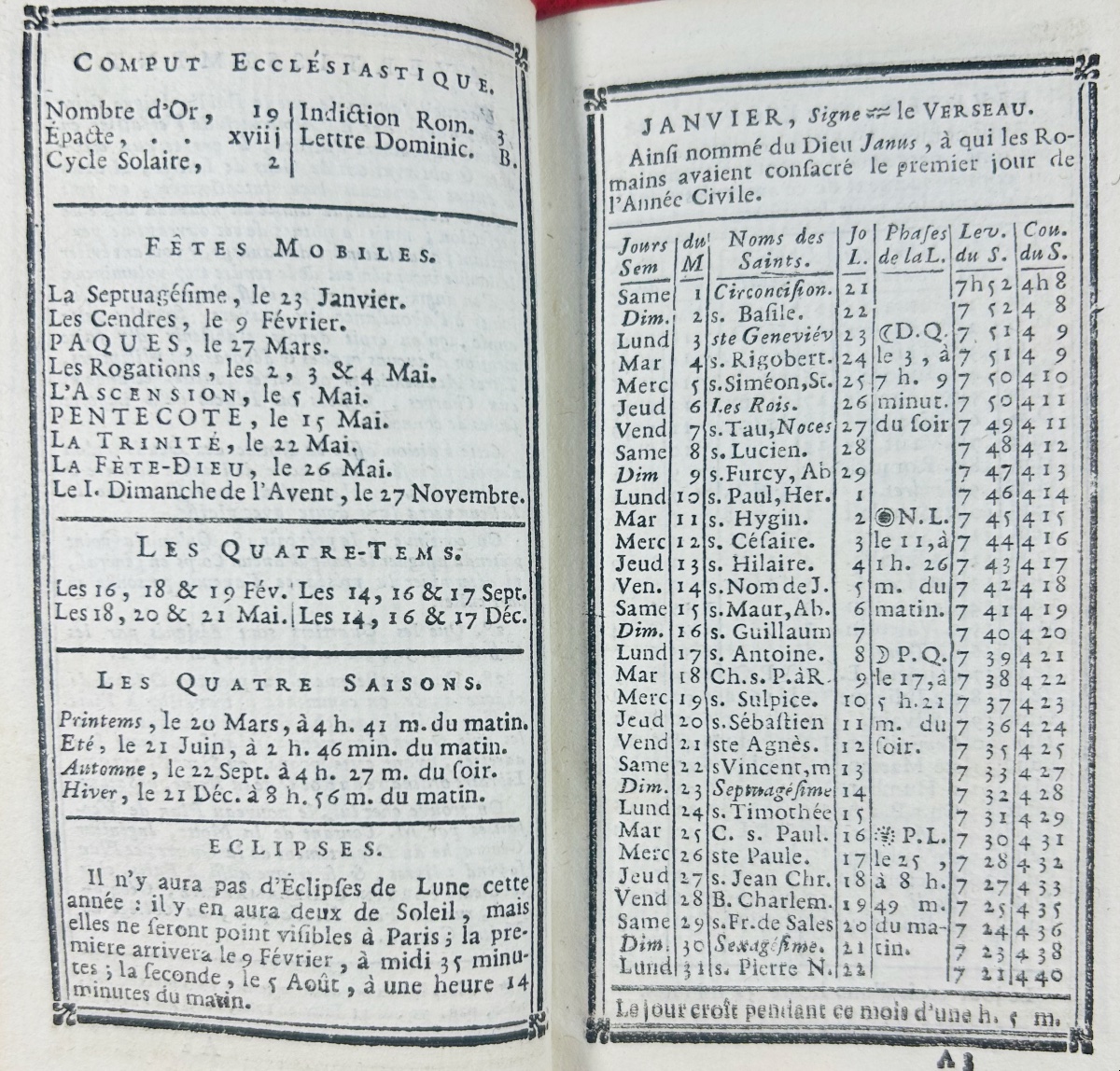 [versailles] - Almanac Of Versailles. Published By Blaizot, 1785. Bound In Full Green Morocco Leather.-photo-5
