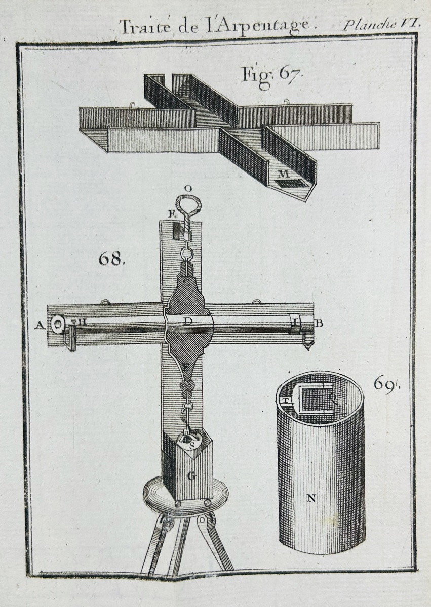 OZANAM (Jacques) - Traité de l'arpentage et du toisé.  Chez Jombert, 1747, 12 planches, relié.-photo-1
