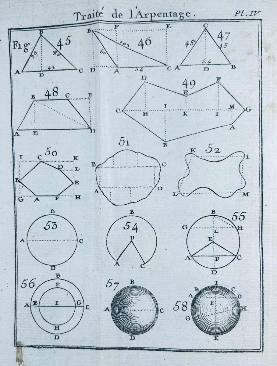 OZANAM (Jacques) - Traité de l'arpentage et du toisé.  Chez Jombert, 1747, 12 planches, relié.-photo-6