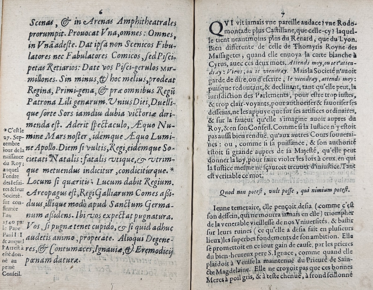 [PAMPHLET] - La société en duel contre les universitez de France. S.l., s.e., 1624, relié.-photo-6