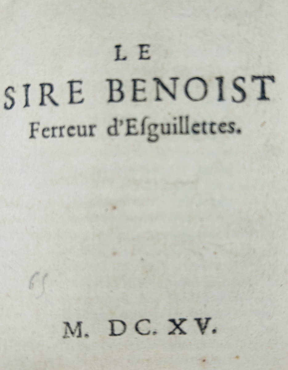 [PAMPHLET] - Le sire Benoist ferreur d'esguillettes. 1615, cartonnage papier du 19ème siècle.-photo-1