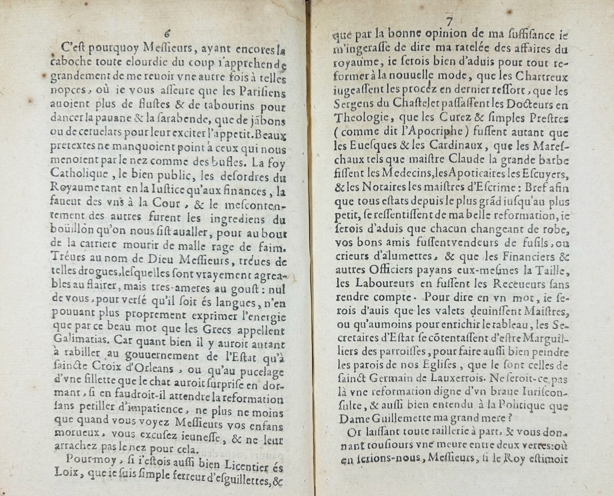 [PAMPHLET] - Le sire Benoist ferreur d'esguillettes. 1615, cartonnage papier du 19ème siècle.-photo-3