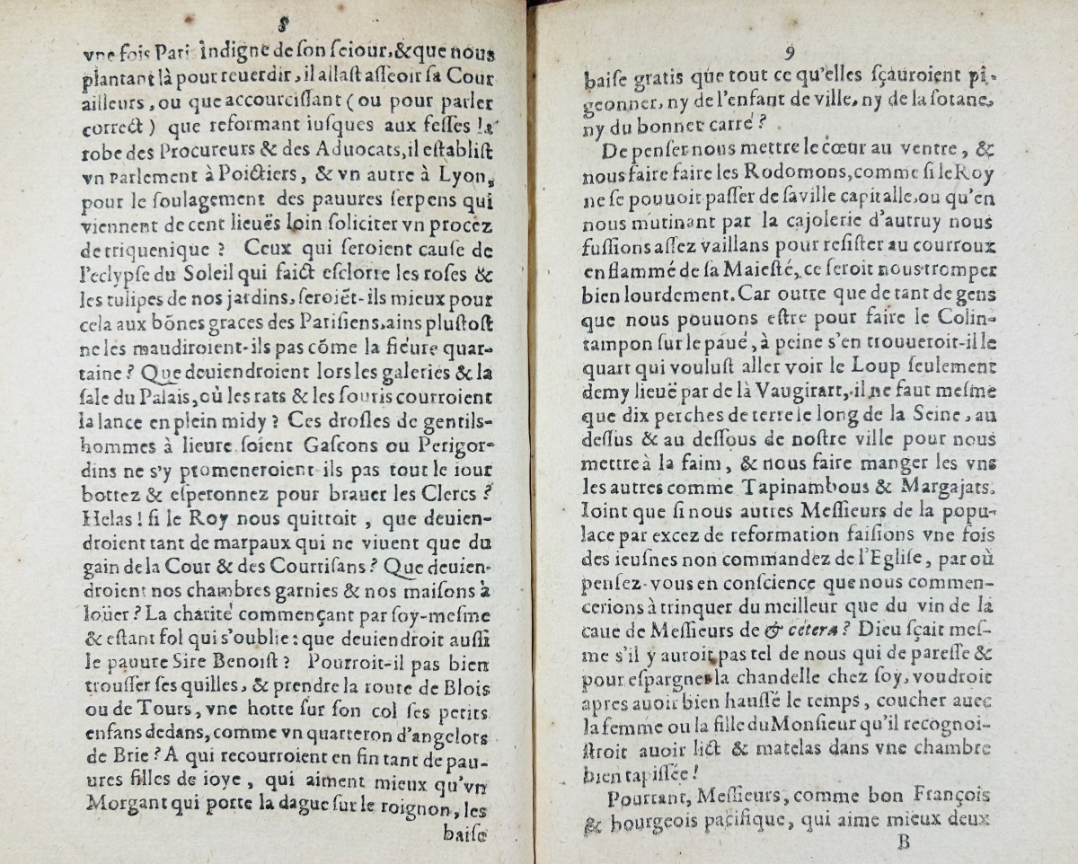 [PAMPHLET] - Le sire Benoist ferreur d'esguillettes. 1615, cartonnage papier du 19ème siècle.-photo-4