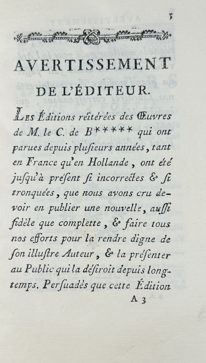 [bernis] - Complete Works, Followed By *the Friend Of Nature*. 1771, Beautiful Period Binding.-photo-1