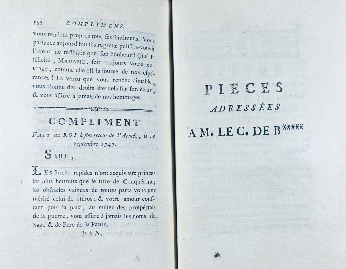 [bernis] - Complete Works, Followed By *the Friend Of Nature*. 1771, Beautiful Period Binding.-photo-3