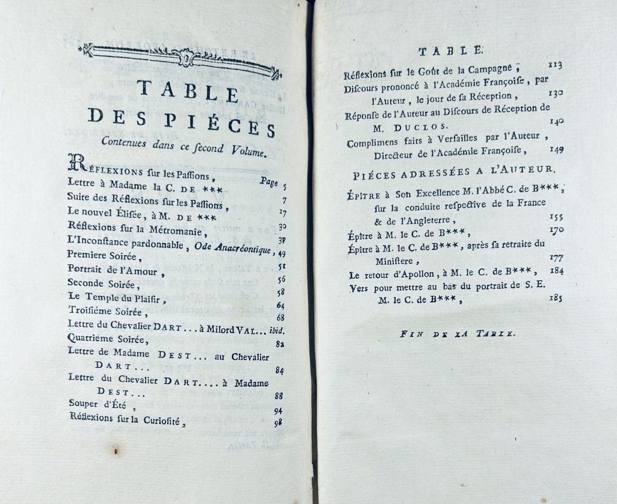 [bernis] - Complete Works, Followed By *the Friend Of Nature*. 1771, Beautiful Period Binding.-photo-7