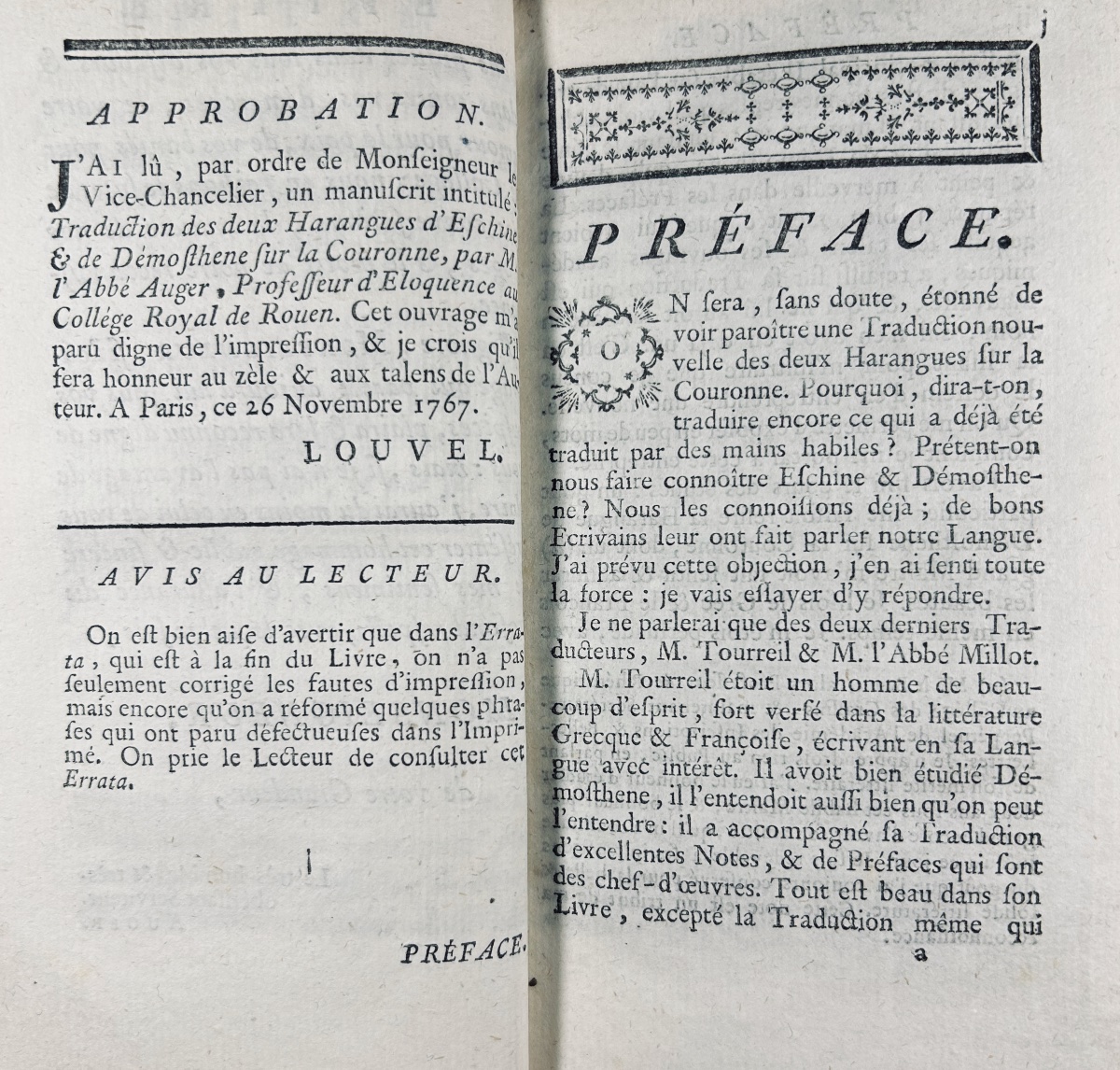 Auger - Speeches By Aeschines And Demosthenes On The Crown. 1768, Contemporary Binding.-photo-3