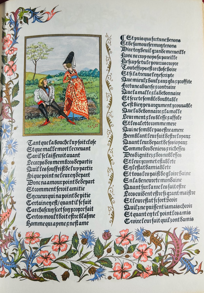 [HUBERT] - JEHAN DE MEUNG - Le roman de la Rose. Éditions de l'Ibis, 1969, reliure d'éditeur.-photo-3