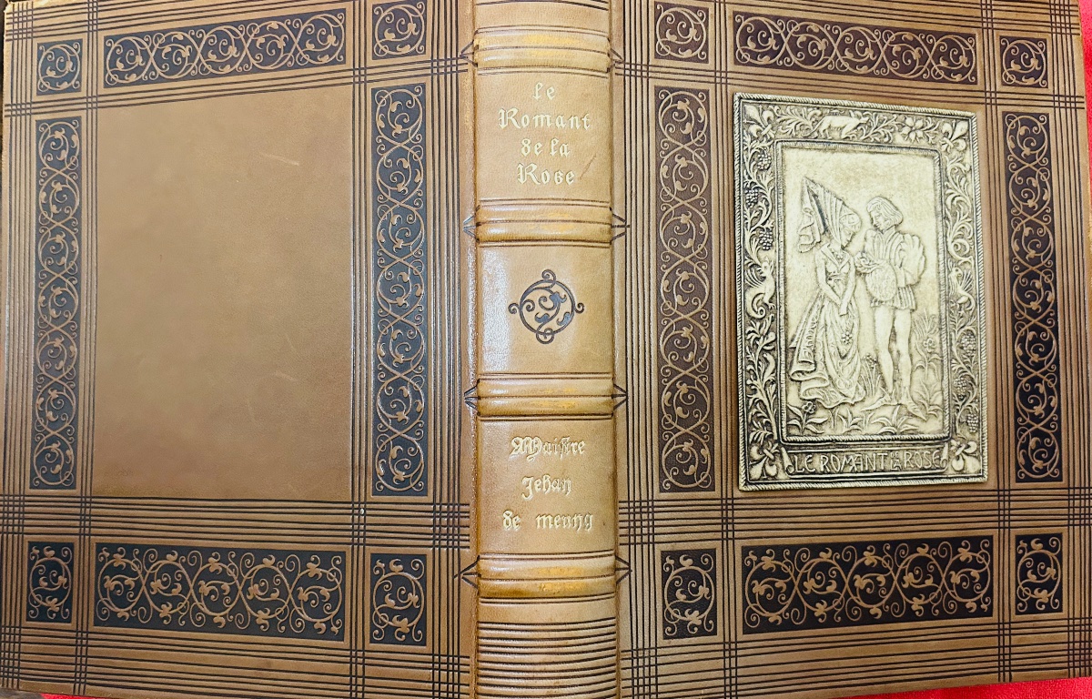 [HUBERT] - JEHAN DE MEUNG - Le roman de la Rose. Éditions de l'Ibis, 1969, reliure d'éditeur.-photo-4
