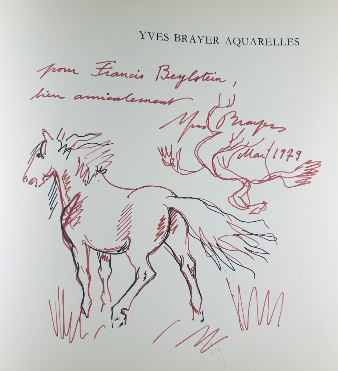 Brayer And Mazars - Watercolors. 1978, With An Accompanying Drawing Dated And Signed By Yves Brayer.