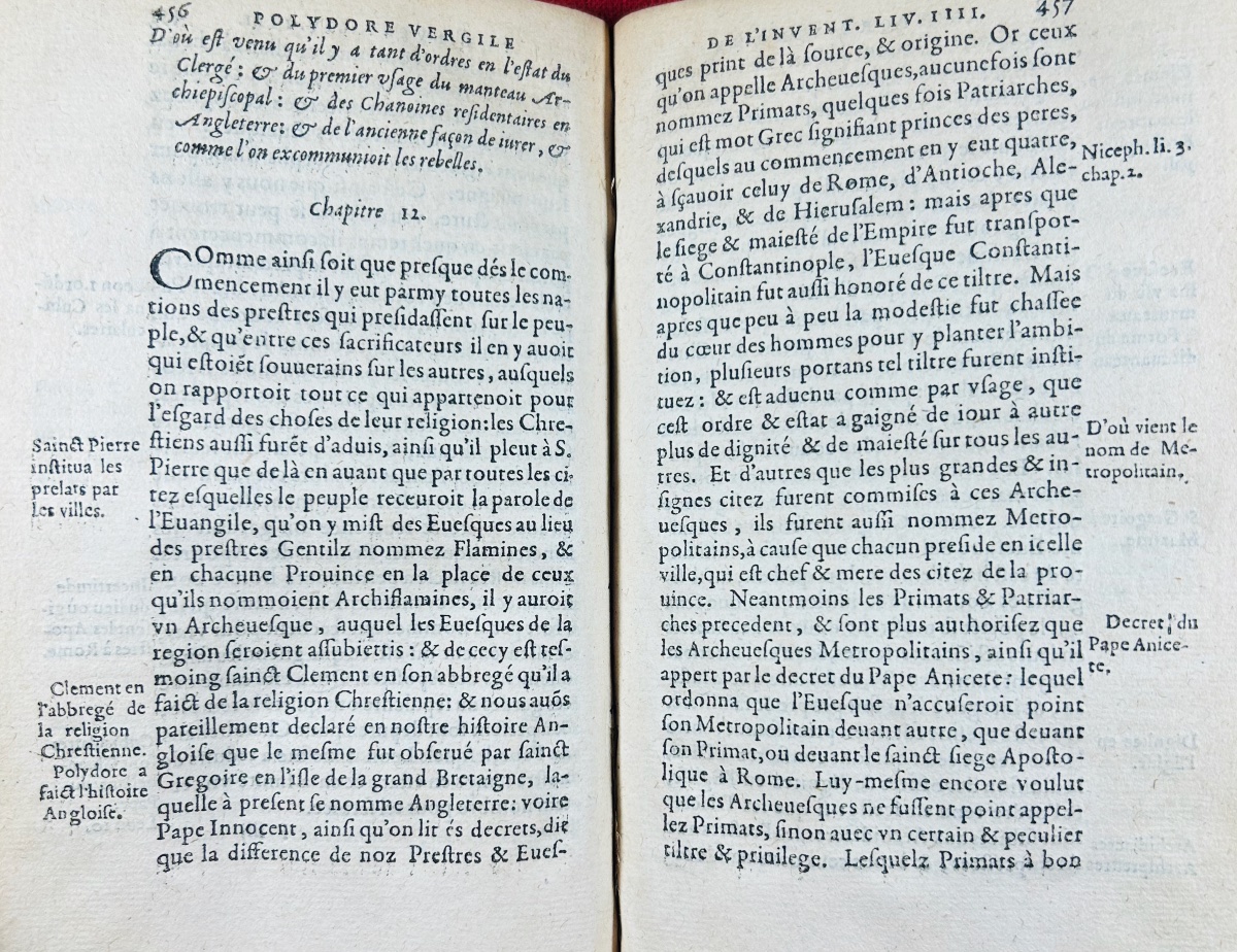 Belleforest And Polydore Vergile - *memoirs And History Of Origins*. Le Mangnier, 1582.-photo-3