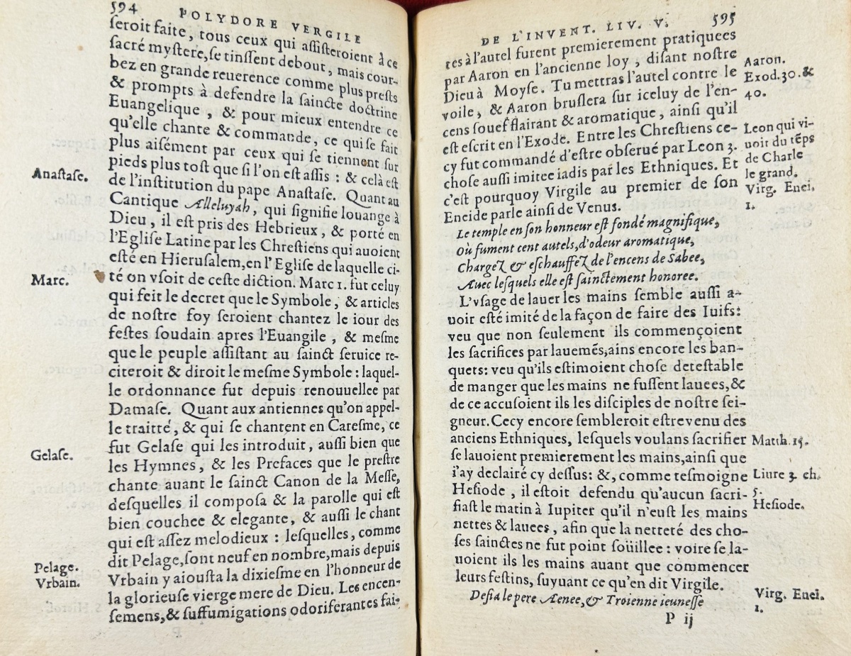 Belleforest And Polydore Vergile - *memoirs And History Of Origins*. Le Mangnier, 1582.-photo-4