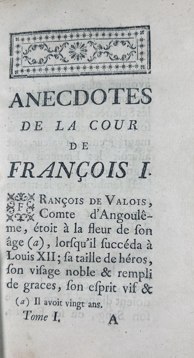 LUSSAN ( Marguerite de) - Anecdotes de la cour de François I. Chez Nourse, 1748, 3 volumes.-photo-3