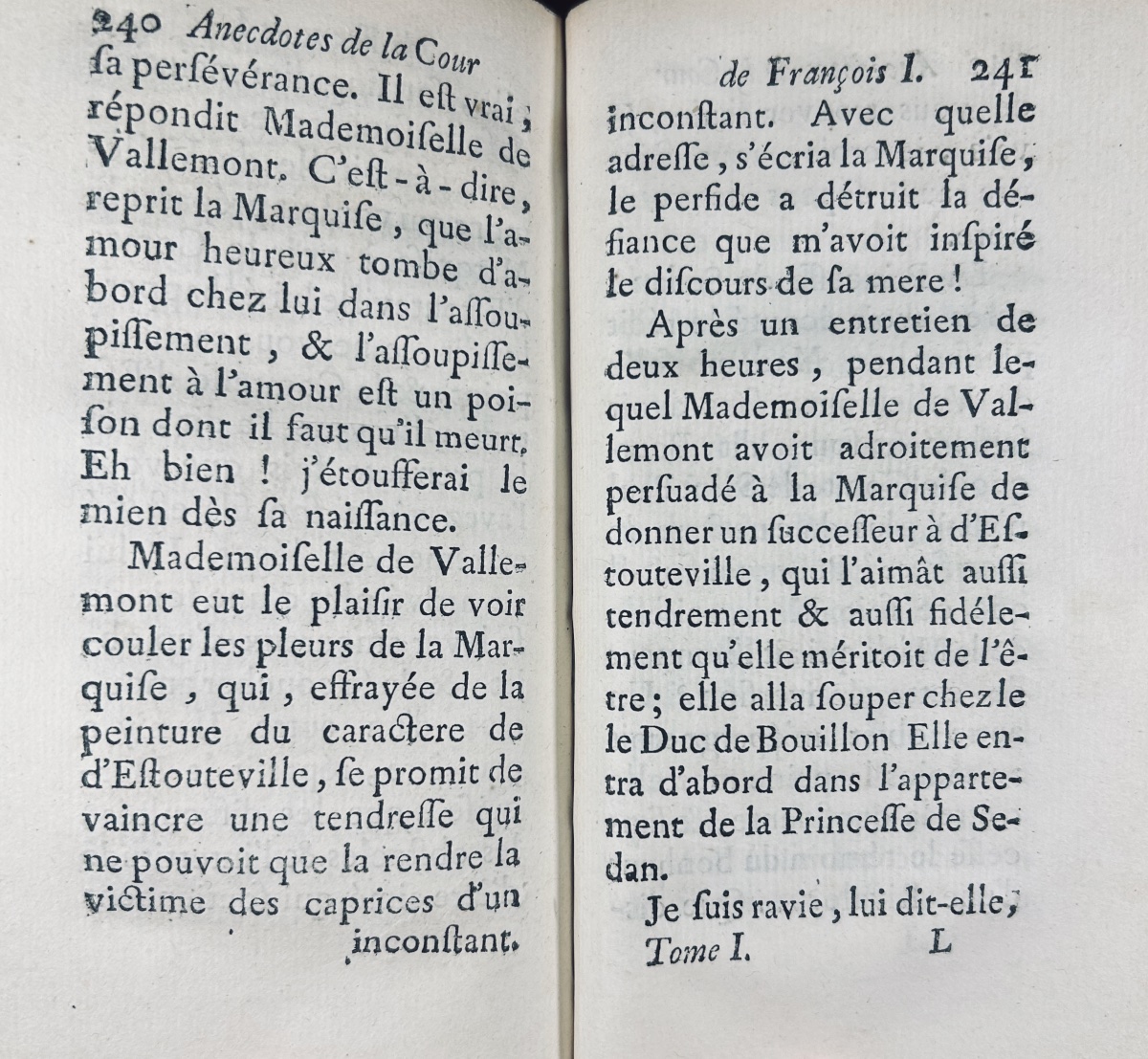 LUSSAN ( Marguerite de) - Anecdotes de la cour de François I. Chez Nourse, 1748, 3 volumes.-photo-2