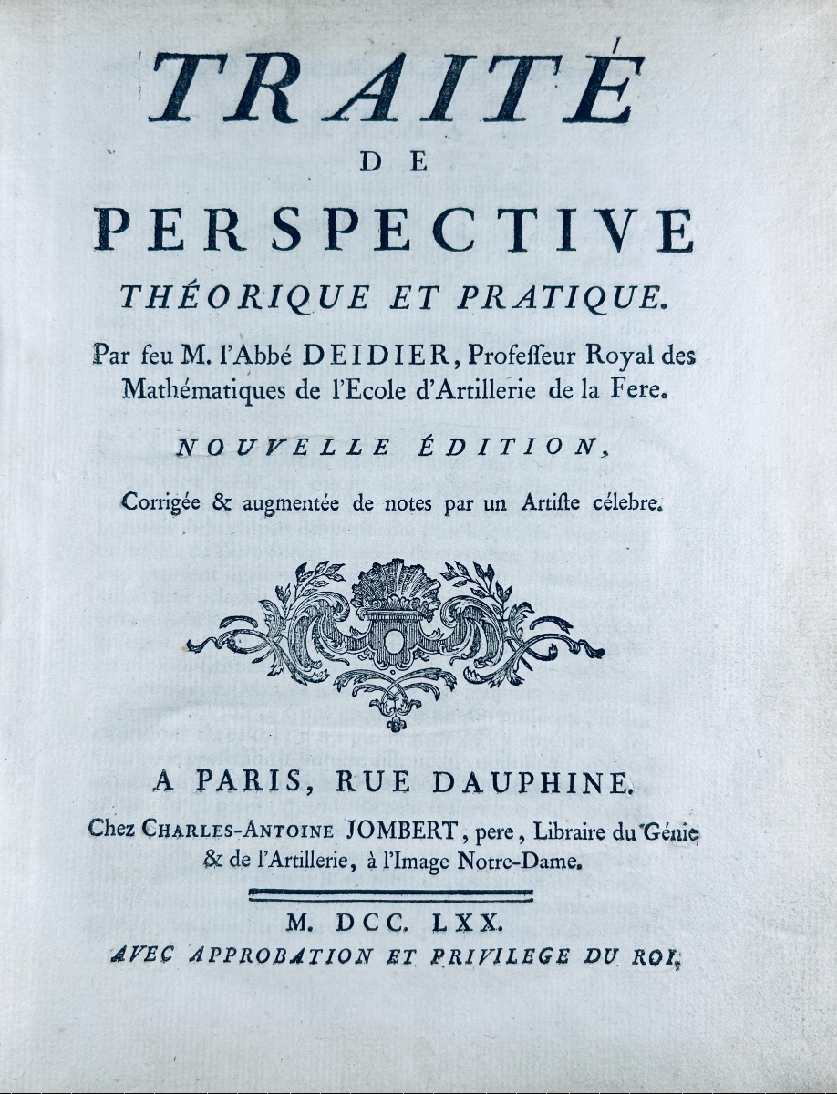 Deideir - A Treatise On Theoretical And Practical Perspective. Published By Jombert, 1770, In A Period Binding.
