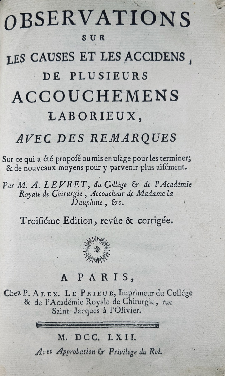 Levret - Observations On The Causes And Circumstances Of Several Difficult Childbirths. 1762.-photo-2