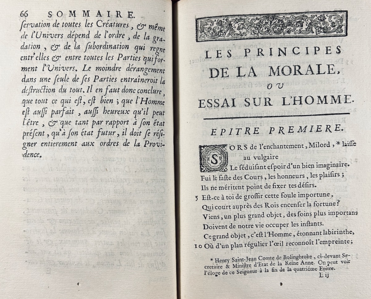 POPE (Alexander) - Les principes de la morale et du goût en deux poèmes. Chez Briasson, 1737.-photo-3