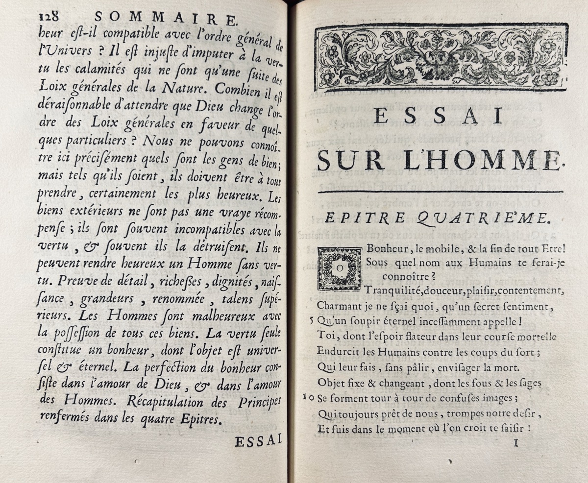 POPE (Alexander) - Les principes de la morale et du goût en deux poèmes. Chez Briasson, 1737.-photo-4