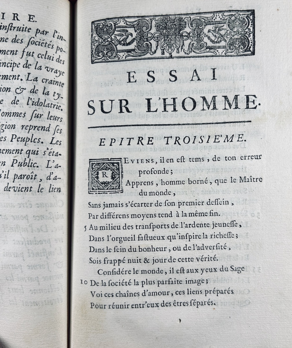 POPE (Alexander) - Les principes de la morale et du goût en deux poèmes. Chez Briasson, 1737.-photo-4