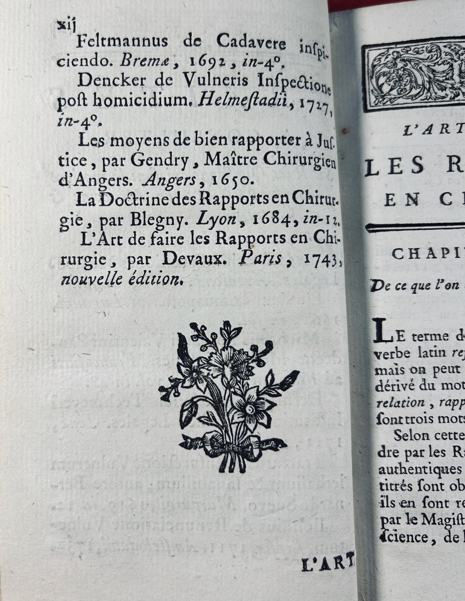 Devaux (jean) - The Art Of Writing Surgical Reports. Published By d'Houry, 1746. Original Binding.-photo-1