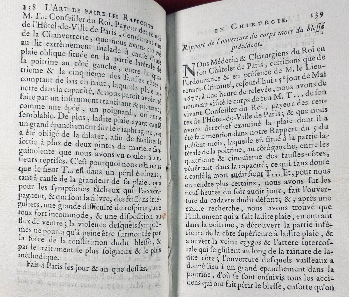 Devaux (jean) - The Art Of Writing Surgical Reports. Published By d'Houry, 1746. Original Binding.-photo-3