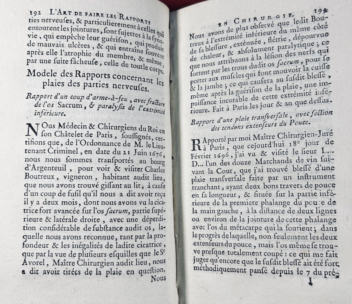 Devaux (jean) - The Art Of Writing Surgical Reports. Published By d'Houry, 1746. Original Binding.-photo-4