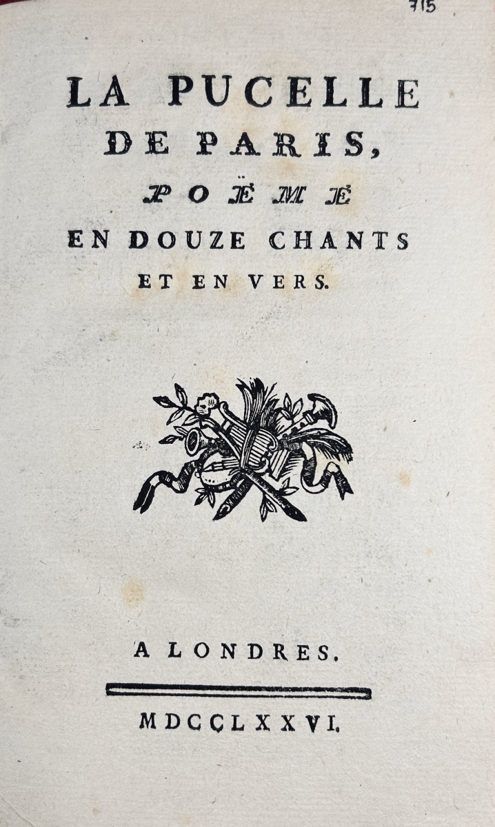Du Congé Dubreuil—*the Maiden Of Paris*, A Poem In Twelve Cantos And In Verse. London, 1776. -photo-2